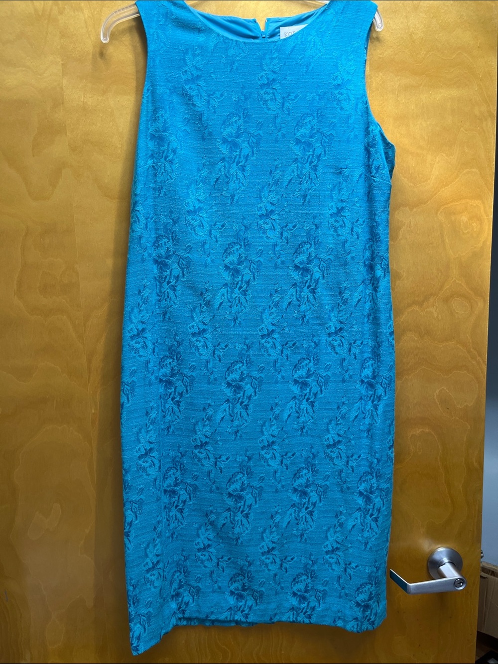 Koret Sleeveless Teal Jacquard Sheath Dress - Women